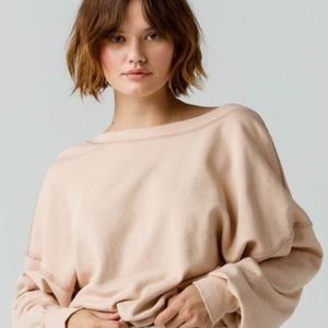 Free People | Take Me Back Cropped Pullover Nude Blush | M